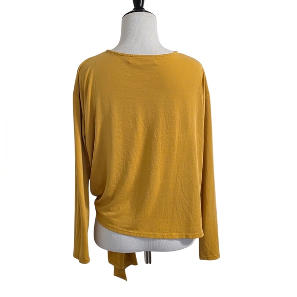 ASTR The Label Yellow Tie Front Long Sleeve Top | Size Small - Picture 2 of 2